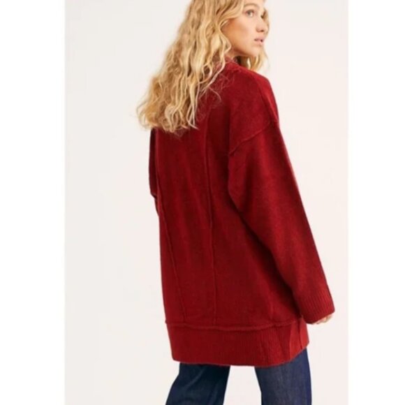 SOLD Free People Eucalyptus Cardigan in Brick Red XS - Picture 2 of 16